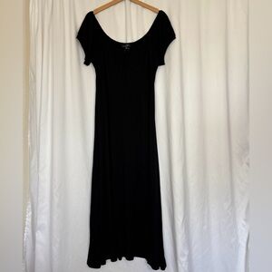 NWT Suzanne Betro Maxi Dress Plus Sz 1x Black Whimsigoth‎ Minimalist